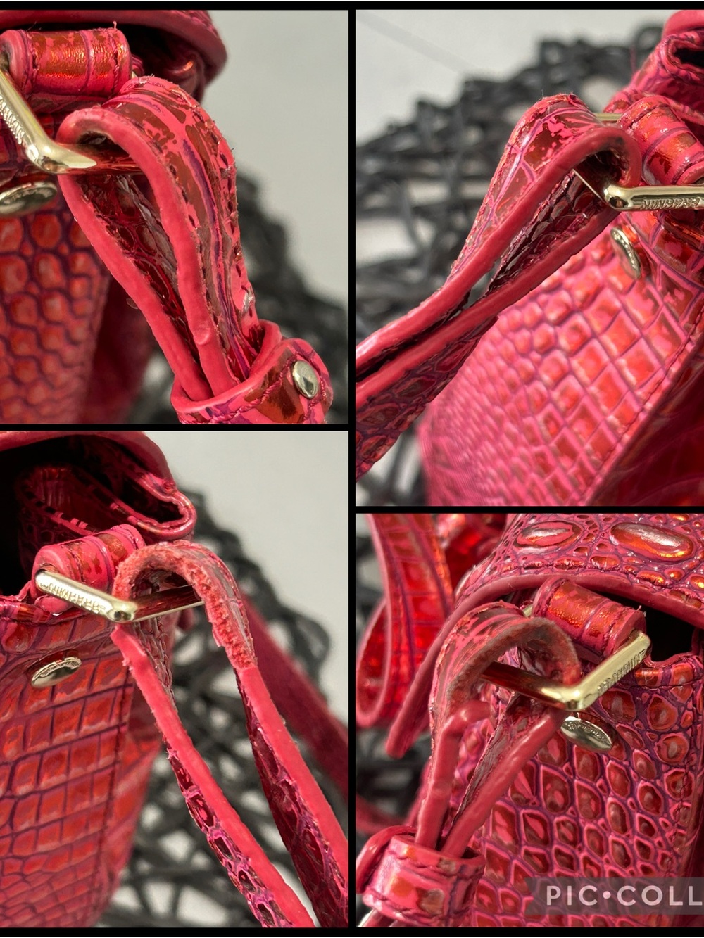 ♥️ Brahmin Margo Metallic Red Dragon Crossbody & Matching Small Veronica Wallet - Picture 8 of 15